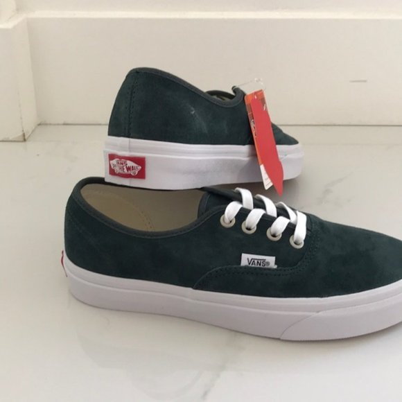 Vans Shoes - Vans authentic pig suede darkest green sneaker shoes 7.5